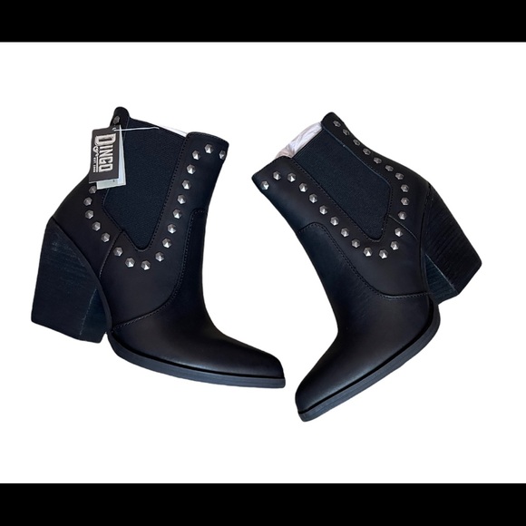 Dingo Stay Sassy Western Booties Women's Studded Ankle Leather Boots Black Sz 7 - Picture 4 of 5